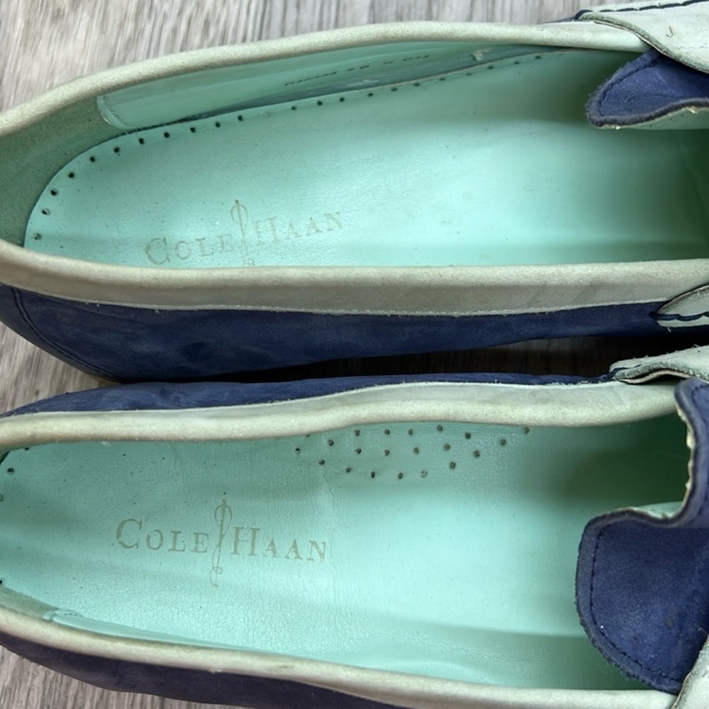 Cole Haan Navy and Light Green Loafers - Picture 9 of 10